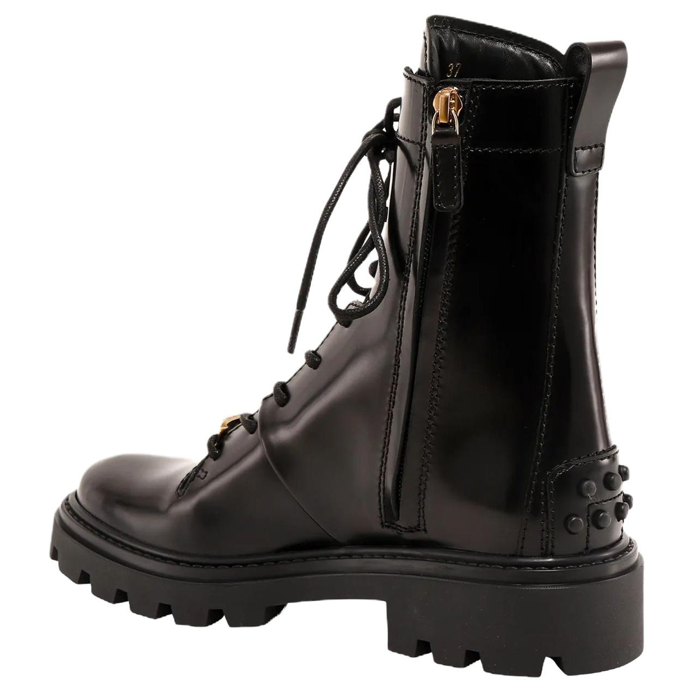 TOD"S Logo Plaque Combat Boots Women"s