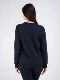 Свитшот без начеса и капюшона однотонный стильный, хлопок