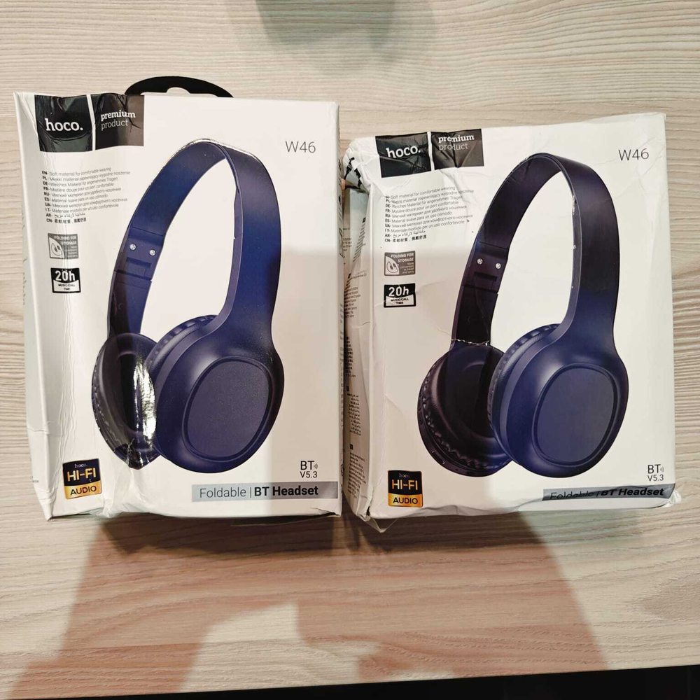 Полноразмерные Bluetooth наушники HOCO W46 (черный) мятая упаковка