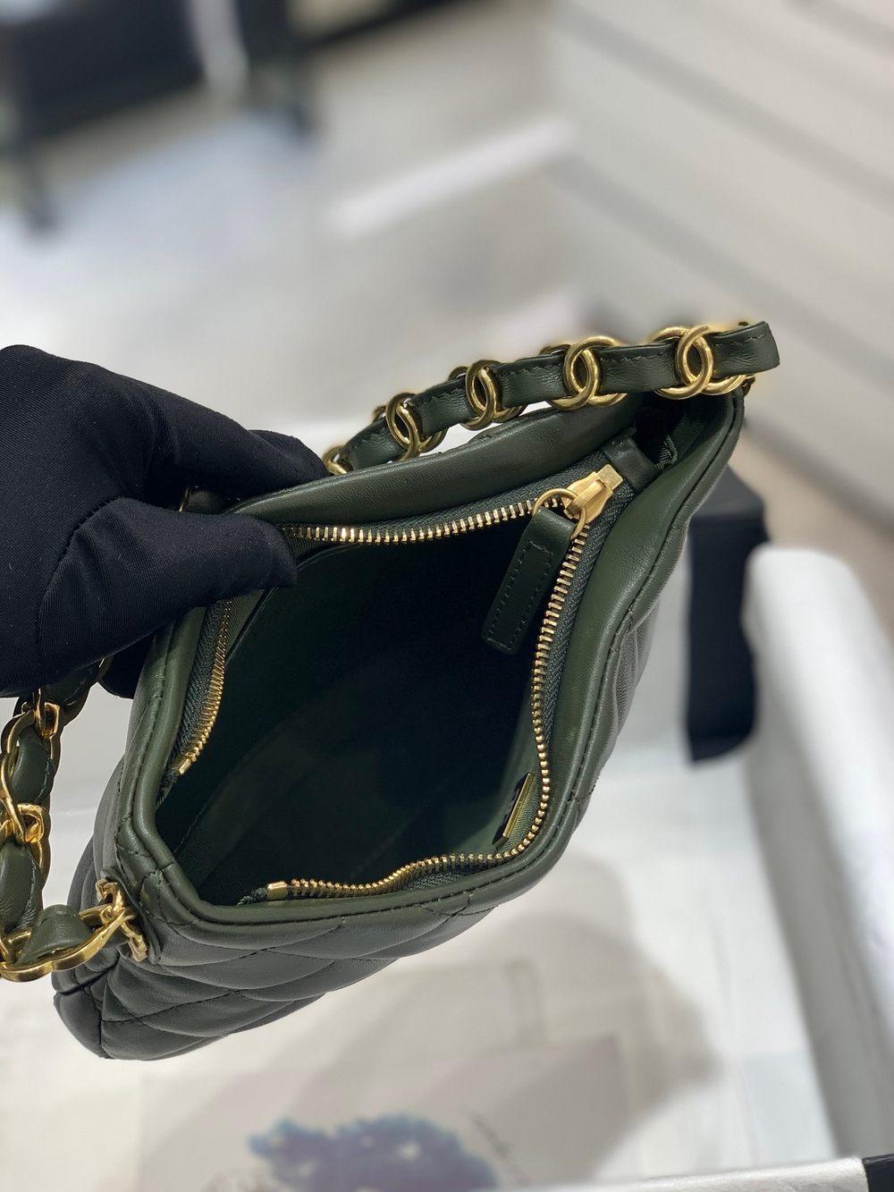 Chane1 Hobo Handbag 22 cm