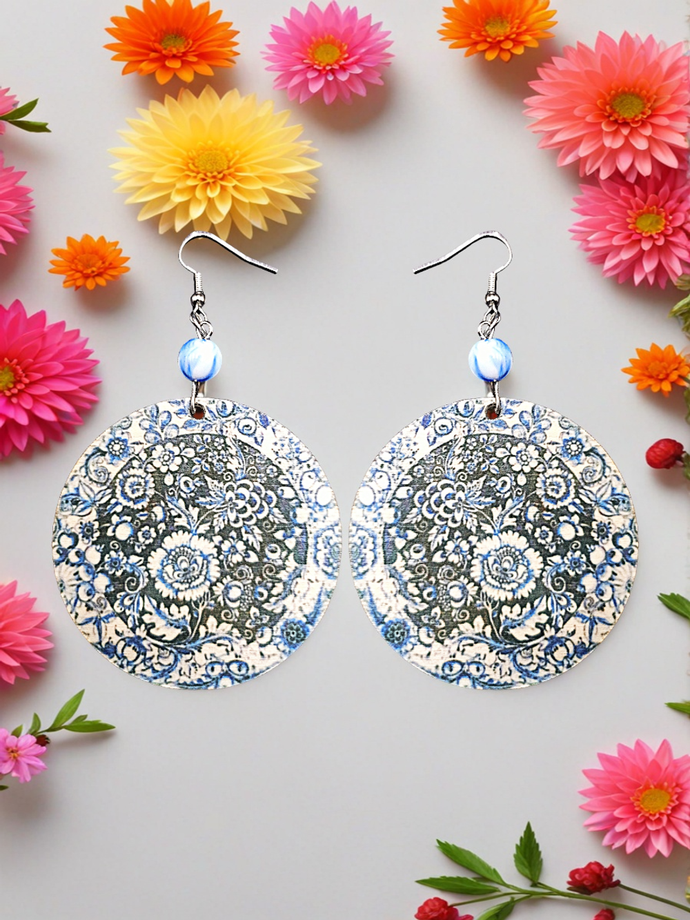 Серьги Гжель