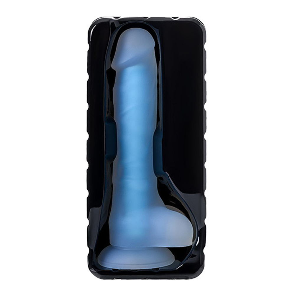 Прозрачно-синий светящийся в темноте фаллоимитатор 22см ToyFa Beyond Bruce Glow 872002