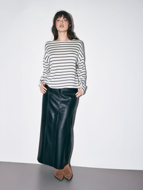 Юбка миди из эко-кожи 