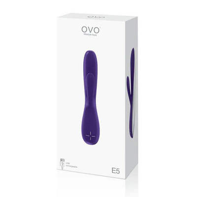 Женский вибратор со стимулятором OVO E5 Rechargeable Vibrator Violet (7 режимов) (Цвет: фиолетовый с белым)