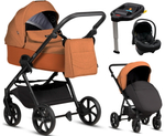 Детская коляска Tutis Leo 3 Plus 4 в 1 с автокреслом Elo Lux EduSky Black и базой 1582280 Orange
