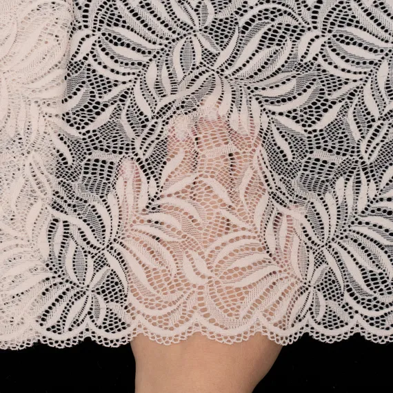 Кружево эластичное серебристый пион 21 см, Китай