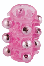 Розовая насадка c шариками Pleasure Sleeve