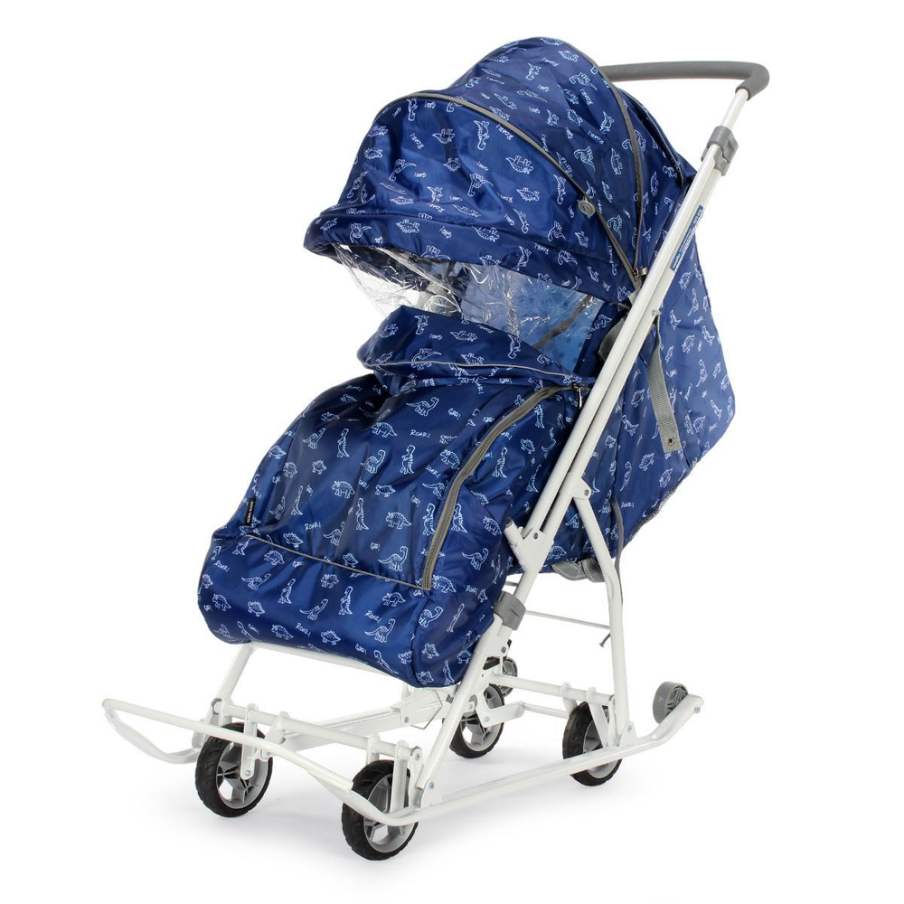 Санки-коляска "Наши Детки 3-1К" с динозавриками