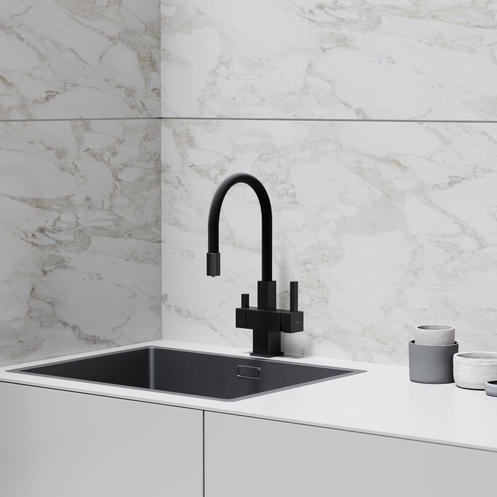 Смеситель для кухни Sancos Arno с гибким изливом, цвет матовый черный/черный, арт. SC4005MB