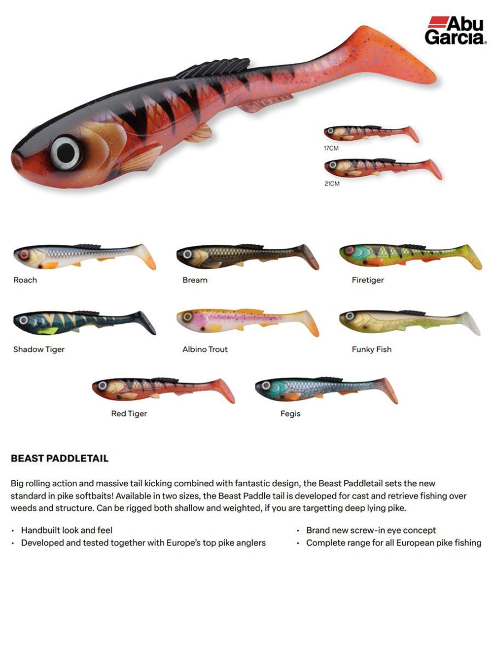 Приманка мягкая виброхвост Abu Garcia Beast Paddle Tail, 170 мм, 6 шт, Funky Fish