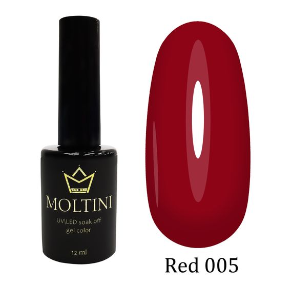 Гель-лак Moltini RED 005, 12 ml