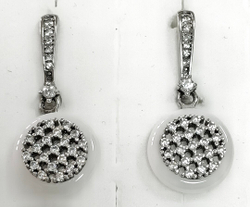 Ювелирные серьги из серебра с керамикой