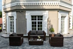 "Капучино Сингл" лаунж-зона из искусственного ротанга, цвет коричневый