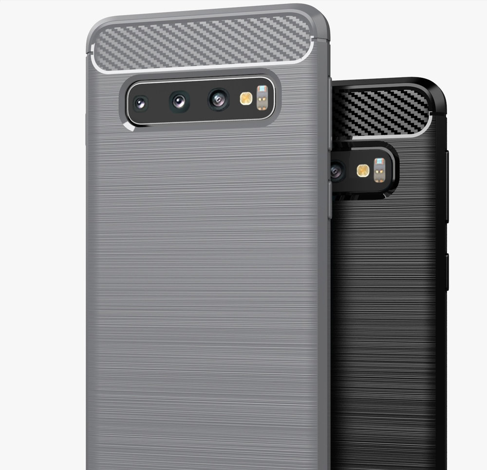 Чехол для Samsung Galaxy S10 Plus цвет Gray (серый), серия Carbon от Caseport