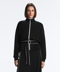 Oysho Куртка с контрастным Piping из мягкого модала, черный