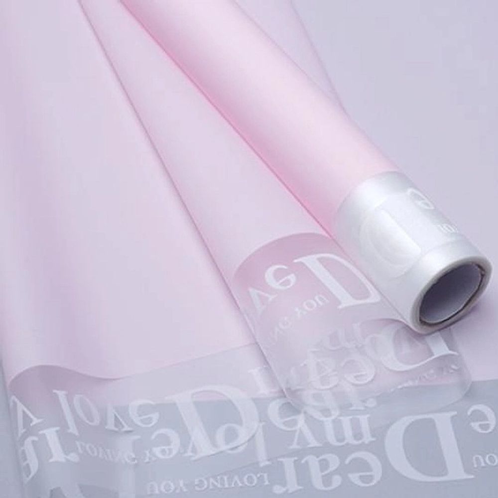 Пленка матовая "Газета" 60см*10м СВЕТЛО-РОЗОВАЯ