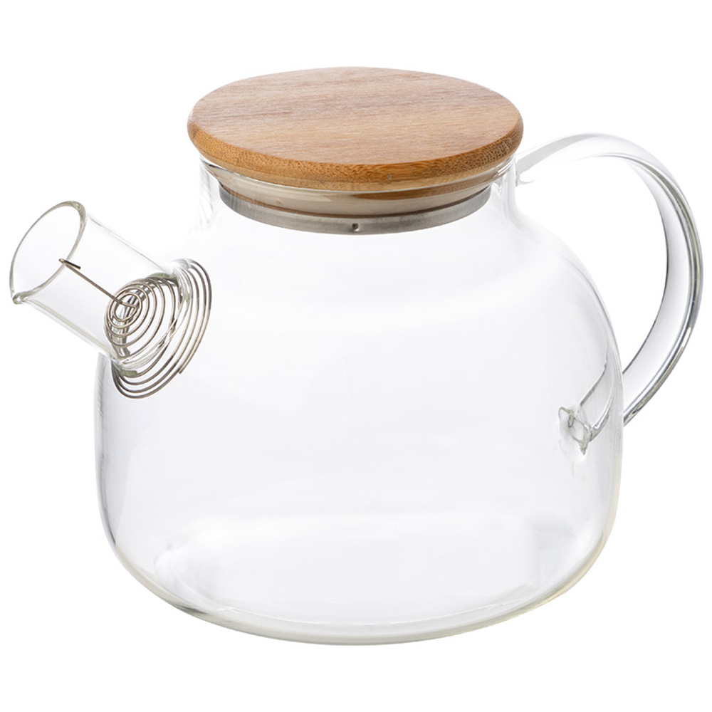 Чайник заварочный Mallony Foresta di bambu 1л из боросиликатного стекла с крышкой из бамбука
