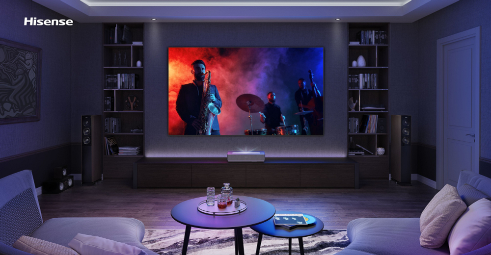 Телевизор Laser Hisense 100" Laser TV 100L5H серебристый 4K Ultra HD 60Hz DVB-T DVB-T2 DVB-C DVB-S DVB-S2 USB WiFi Smart TV