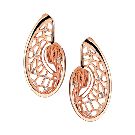 Серьги с бриллиантом  из красного золота JA-S-1С617631