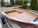 Оклейка лодки Girgis карпетом без оклейки рундуков внутри