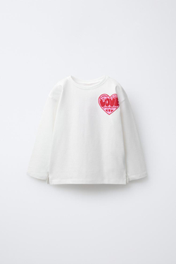 ZARA ЛОНГСЛИВ С РЕЛЬЕФНЫМ ПРИНТОМ, БЕЛЫЙ