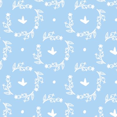 Бесшовный принт c зимней ботаникой