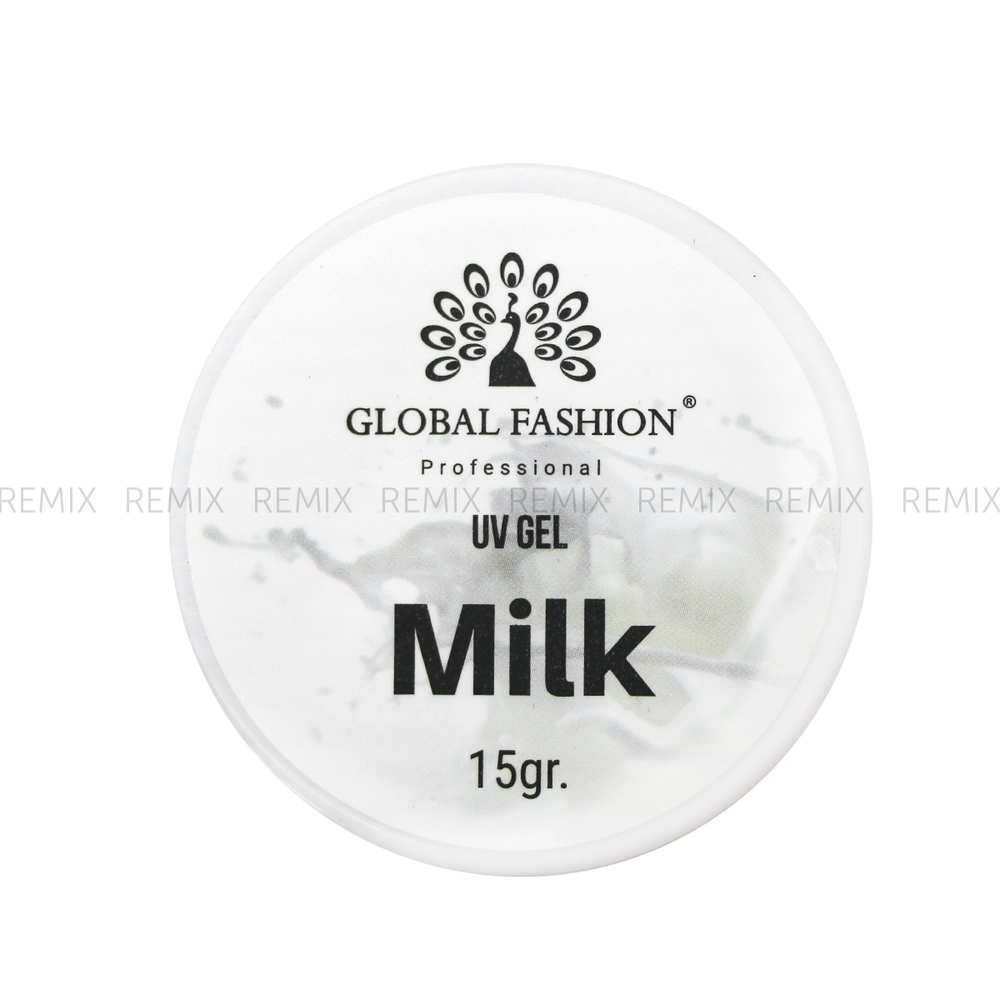 Гель для наращивания ногтей, молочный (Milk), Global Fashion, 15 гр
