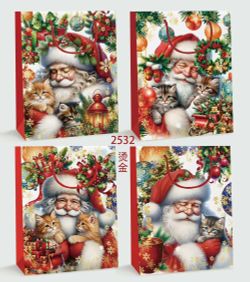 GAEM Пакет подарочный (бумага 210г/м2, блок 12шт), L30 W12 H41 см, 4в.