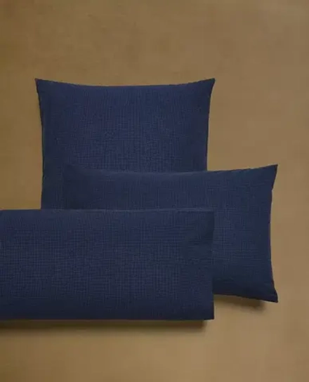 ZARA HOME НАВОЛОЧКА ИЗ ХЛОПКА С ТКАНЫМ УЗОРОМ, СИНИЙ