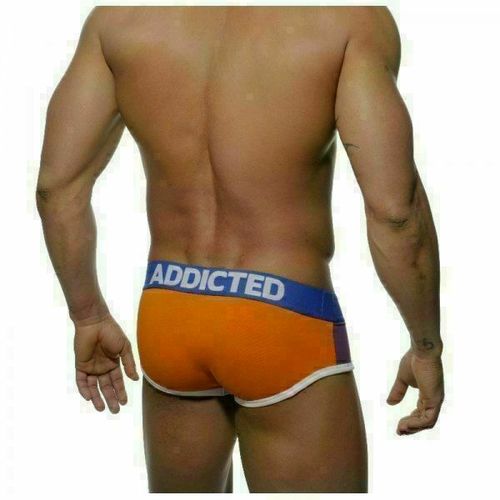 Мужские трусы брифы фиолетово-оранжевые Seobean Addicted Brief
