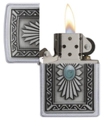 Зажигалка Zippo Classic с покрытием Satin Chrome, латунь/сталь, серебристая, матовая, 36x12x56 мм
