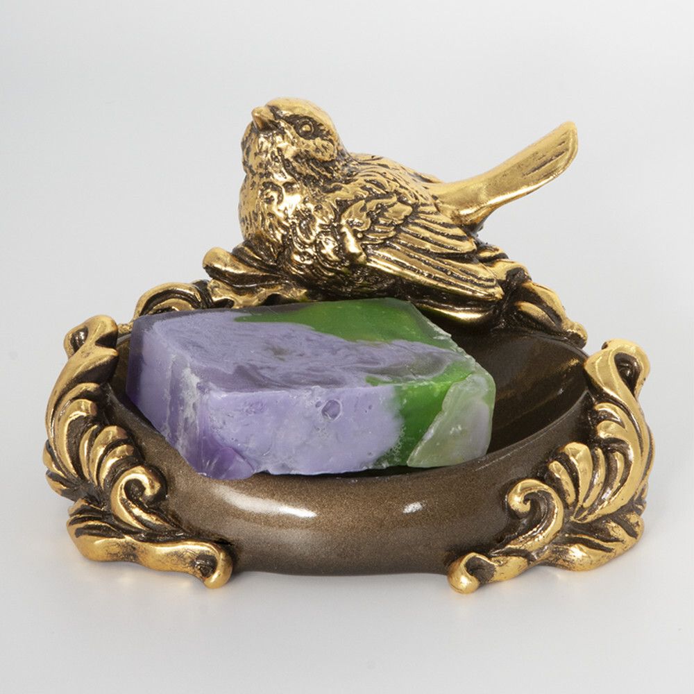 Мыльница Птичка Терра Бронза