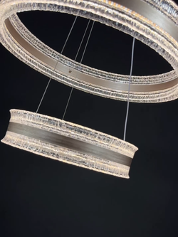 Люстра подвесная светодиодная Lanbos, 2 LED лампы, 110 Вт, золото