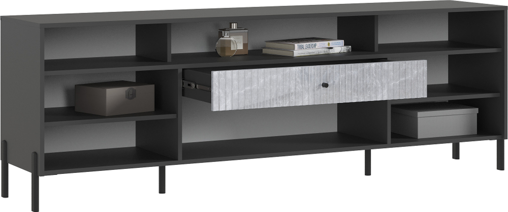 Тумба ТВ Оливия (металл), Графит, Графит глянец