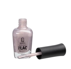 IQ BEAUTY Лак для ногтей профессиональный укрепляющий с биокерамикой #052, 12.5 мл Бежевый, с мелким шиммером с голографическим эффектом