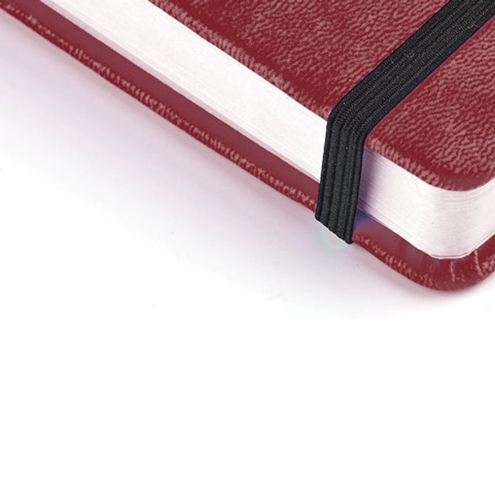 Блокнот А5 (144х212 мм), 100 л., твердая обложка, под кожу, на резинке, BRUNO VISCONTI, "VELVET", Бордовый, 3-525/05