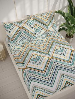 Простынь на резинке перкаль Сказка "Зигзаг" 120x200 см