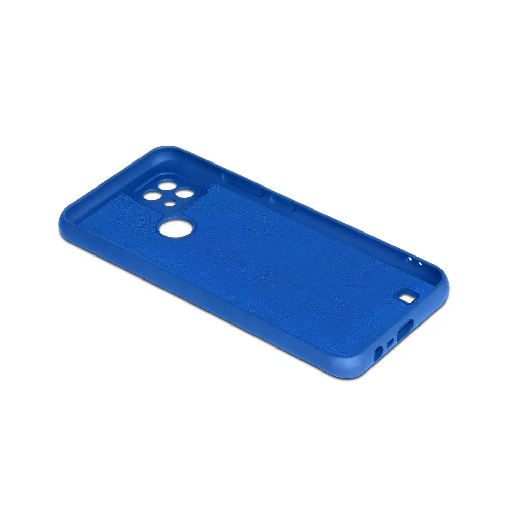 Силиконовый чехол с микрофиброй для Realme C21 blue DF