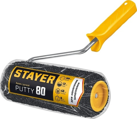 03642-18 STAYER PUTTY Валик с ручкой для шпатлевки 180мм