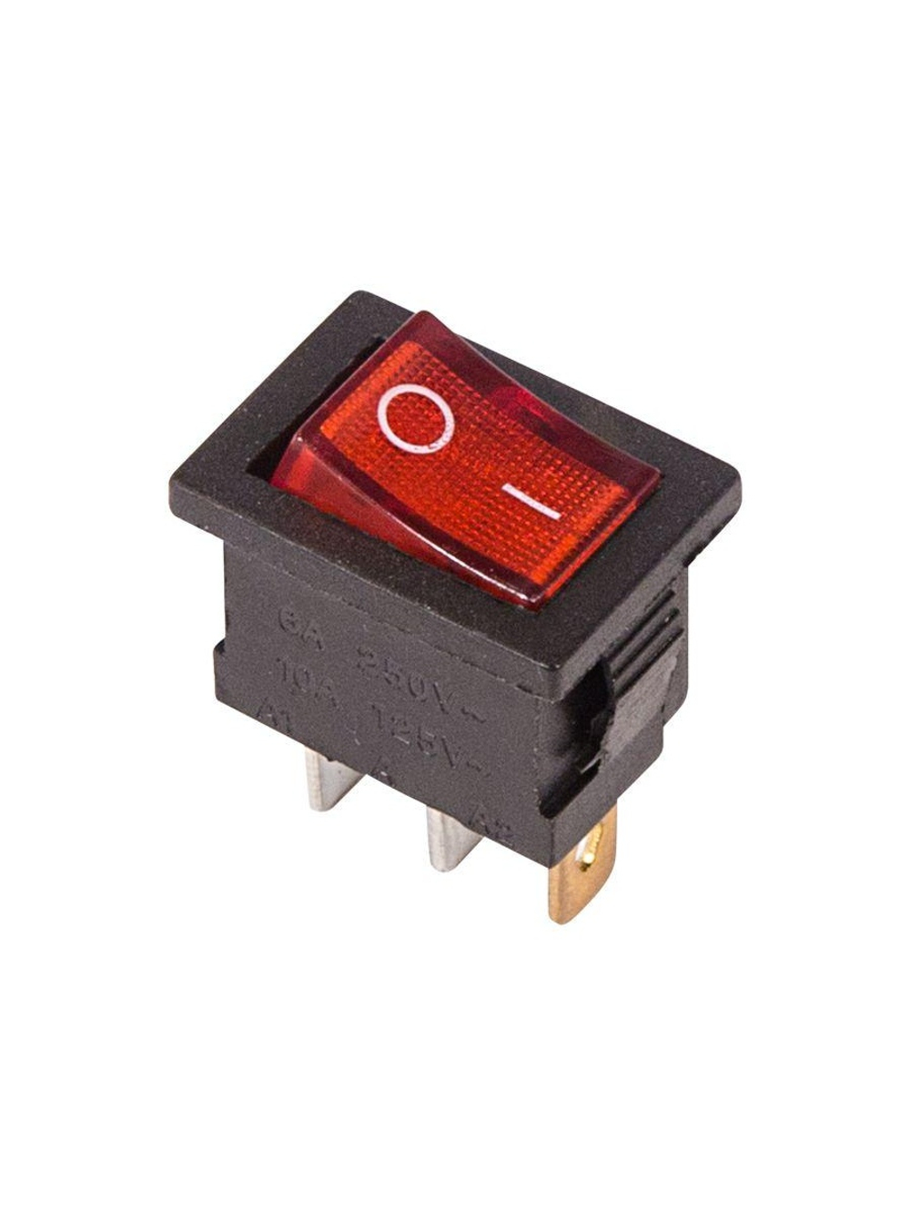 Выключатель клавишный 250В 6А (3с) ON-OFF красн. с подсветкой Mini (RWB-206; SC-768) Rexant 36-2150
