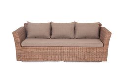 "Капучино" диван из искусственного ротанга трехместный, цвет коричневый