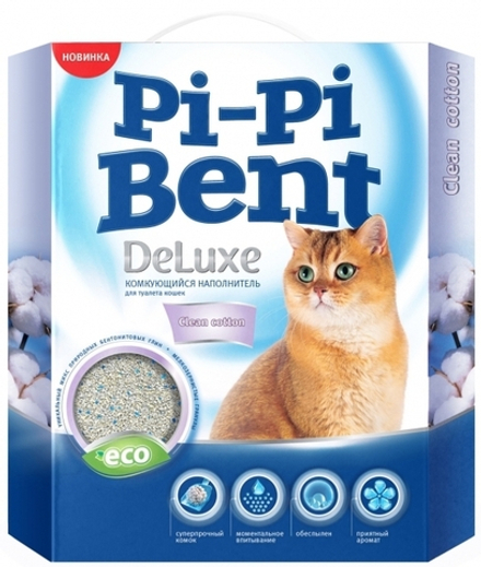 Наполнитель для туалета PI-PI-BENT "Deluxe Clean Cotton" комкующийся 5 кг