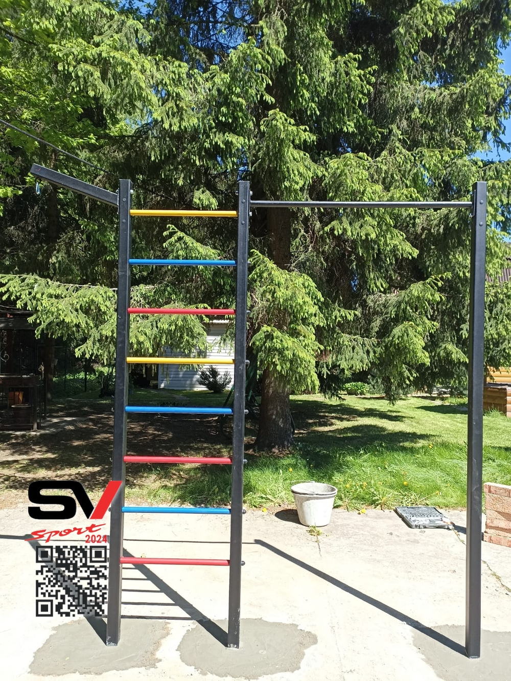 Монтаж уличной шведской стенки Sv Sport (3 вертикальных столба)