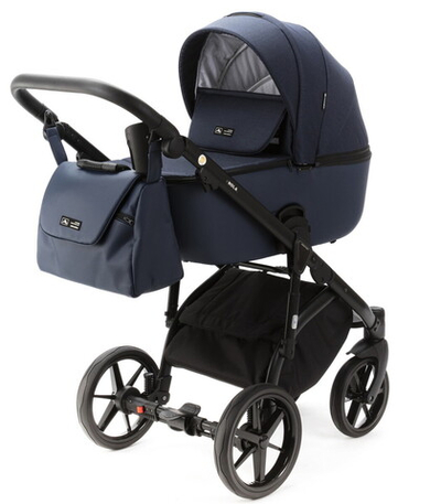 Детская коляска Adamex Nola 3 в 1 N-PS44 (Т.СИН.+ т.СИН. КОЖА)