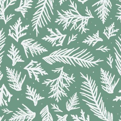 принт с веточками туи на бирюзовом тоне