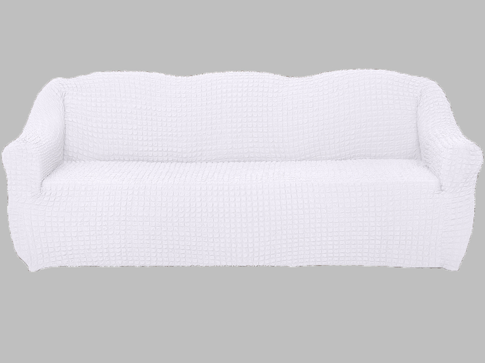 Комплект чехлов на диван и 2 кресла без оборки, цвет Белый