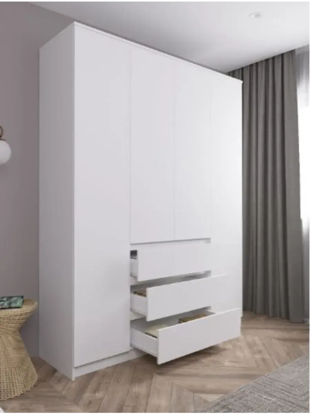 Шкаф для одежды распашной с полками 160х50х210 см Мори