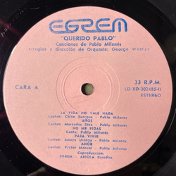 Винтажная виниловая пластинка LP Pablo Milanes Querido Pablo (Spain 1985)