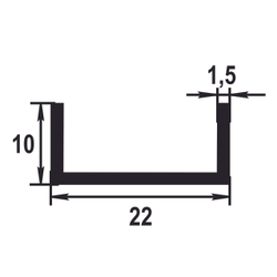 Швеллер Лука 10*22*10*1,5 Шв 05.2000.501л серебро