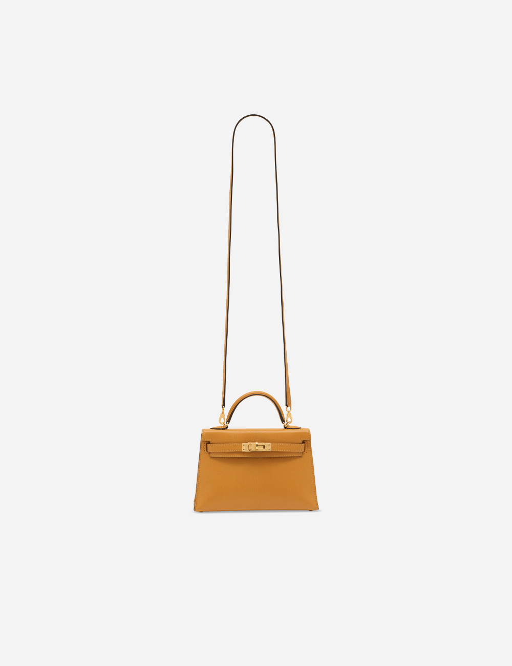 Сумка Hermes Chèvre Mini Kelly 20 Gold Hardware "Moutarde"